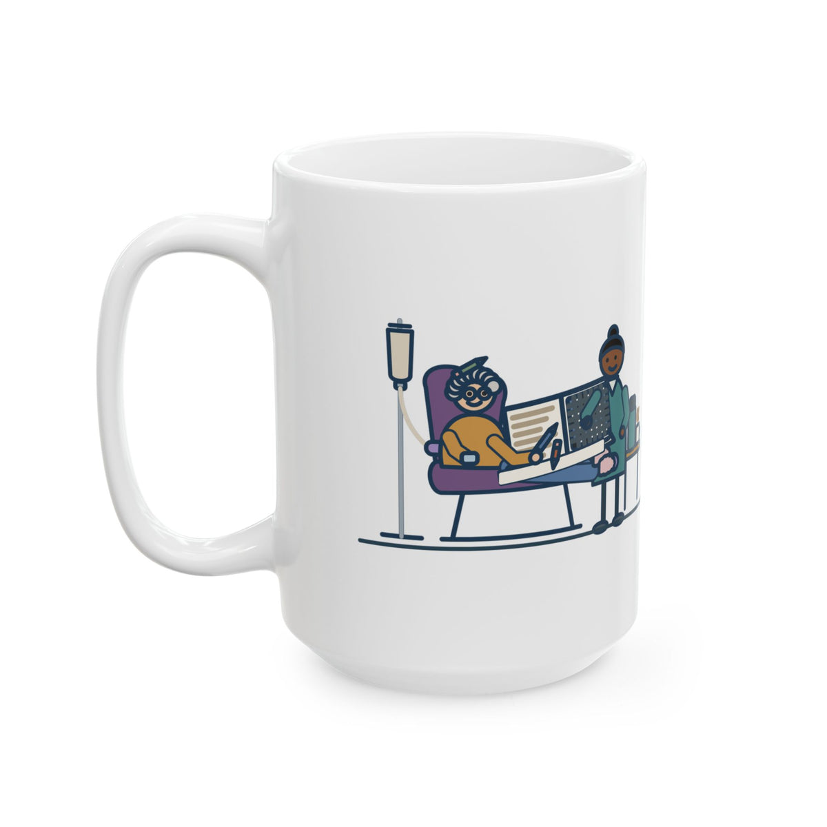 Large 15oz Hematology Clinic Nurse Mug - Crossword Book on Infusion Day Nurse Gift