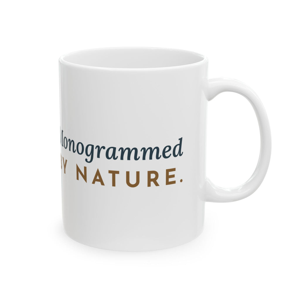 Gray Tabby Cat Coffee Mug - Forehead M Initial, Nature's Own Letter Cat Lover Mug