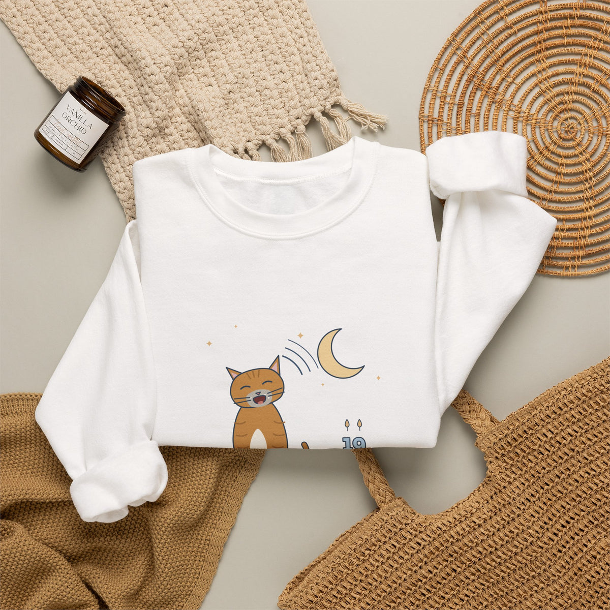 Senior Cat Crewneck Sweatshirt - Nineteen Years Old. Yells at 3 a.m. Earned It.