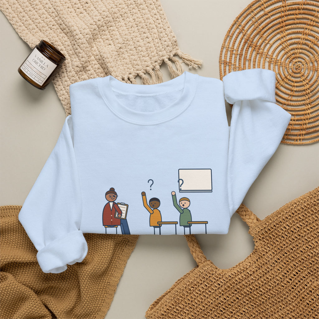 Instructional Coach Crewneck Sweatshirt - Two Kids Asked If I'm the Sub