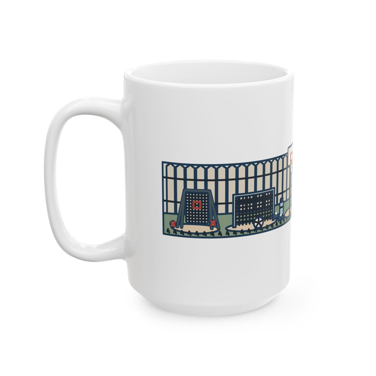Practice Makes Perfect 15oz Mug, Large Youth Sports Coffee Mug with Backyard Practice