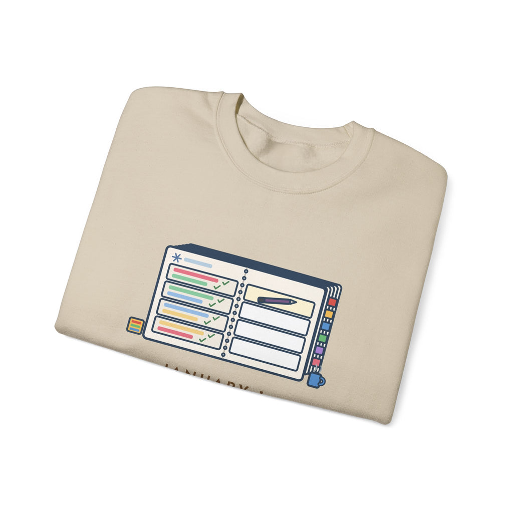 New Planner Sweatshirt, January 1 Bought a Fresh One, Last Entry January 4, Funny Four Good Days Crewneck