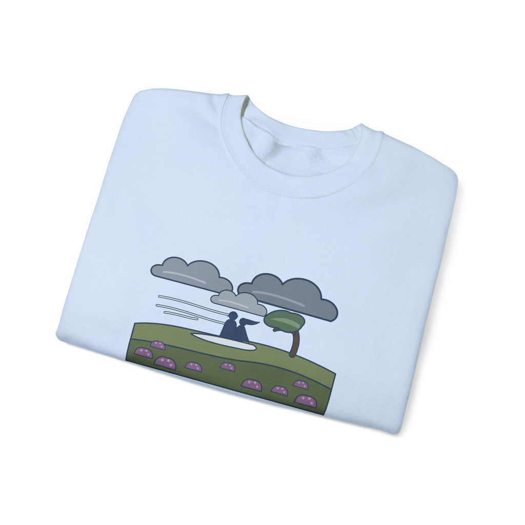 He's More Myself Than I Am Sweatshirt, Love Emily Brontë Quote Crewneck with Stormy Moor