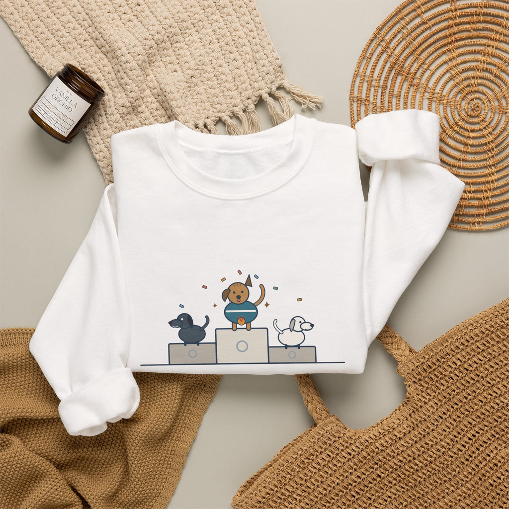 Every Dog Has His Day Sweatshirt, Underdog Proverb Crewneck, Mutt on the Podium