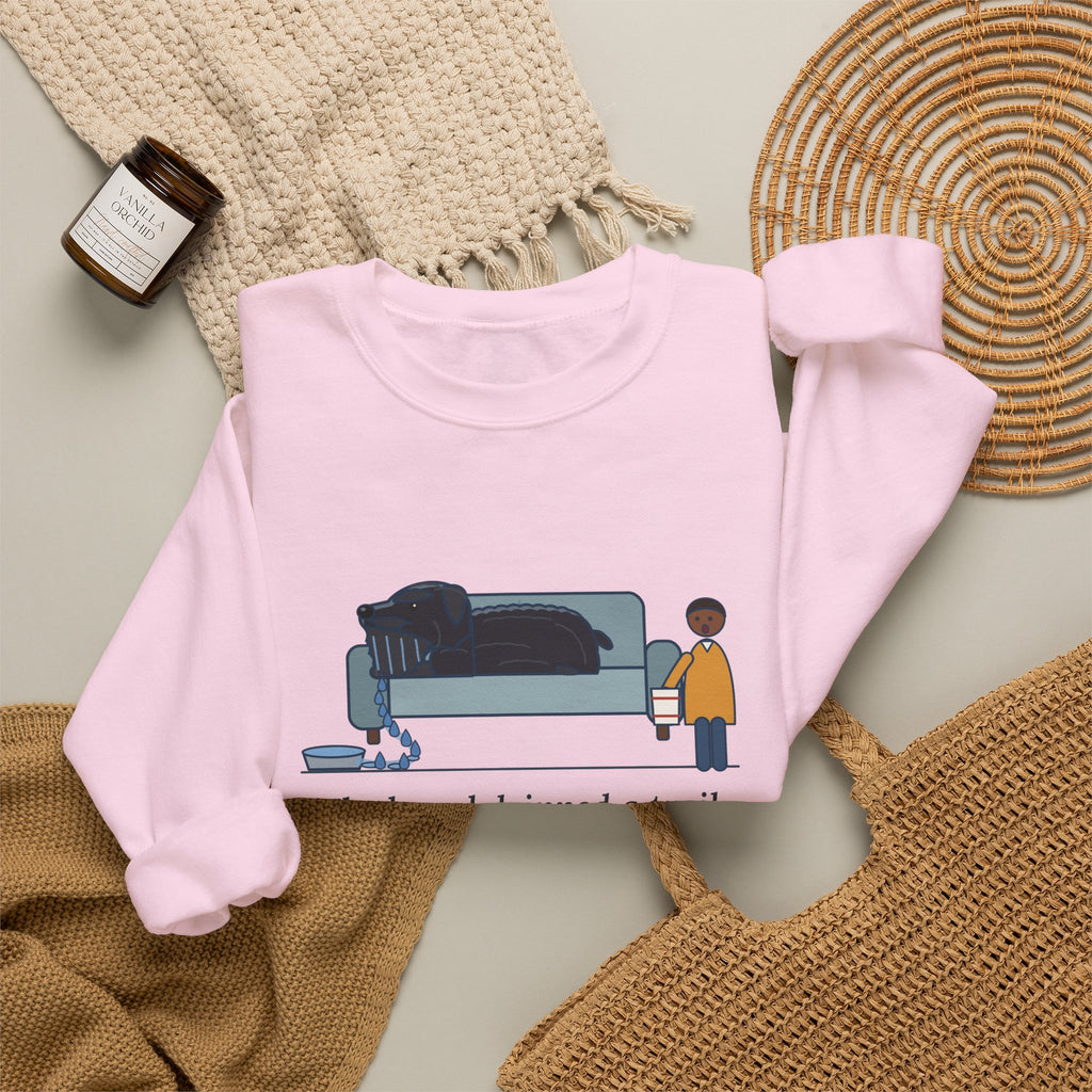 Bouvier des Flandres Crewneck Sweatshirt - Beard Dripped a Trail From the Water Bowl to the Couch