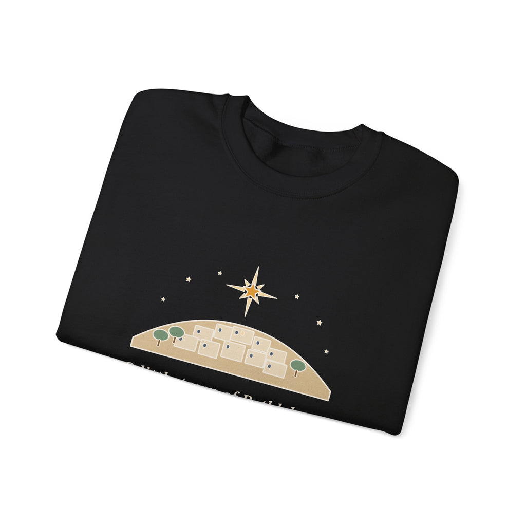 O Little Town of Bethlehem Sweatshirt, Christmas Brooks Quote Crewneck with Hill Town Star
