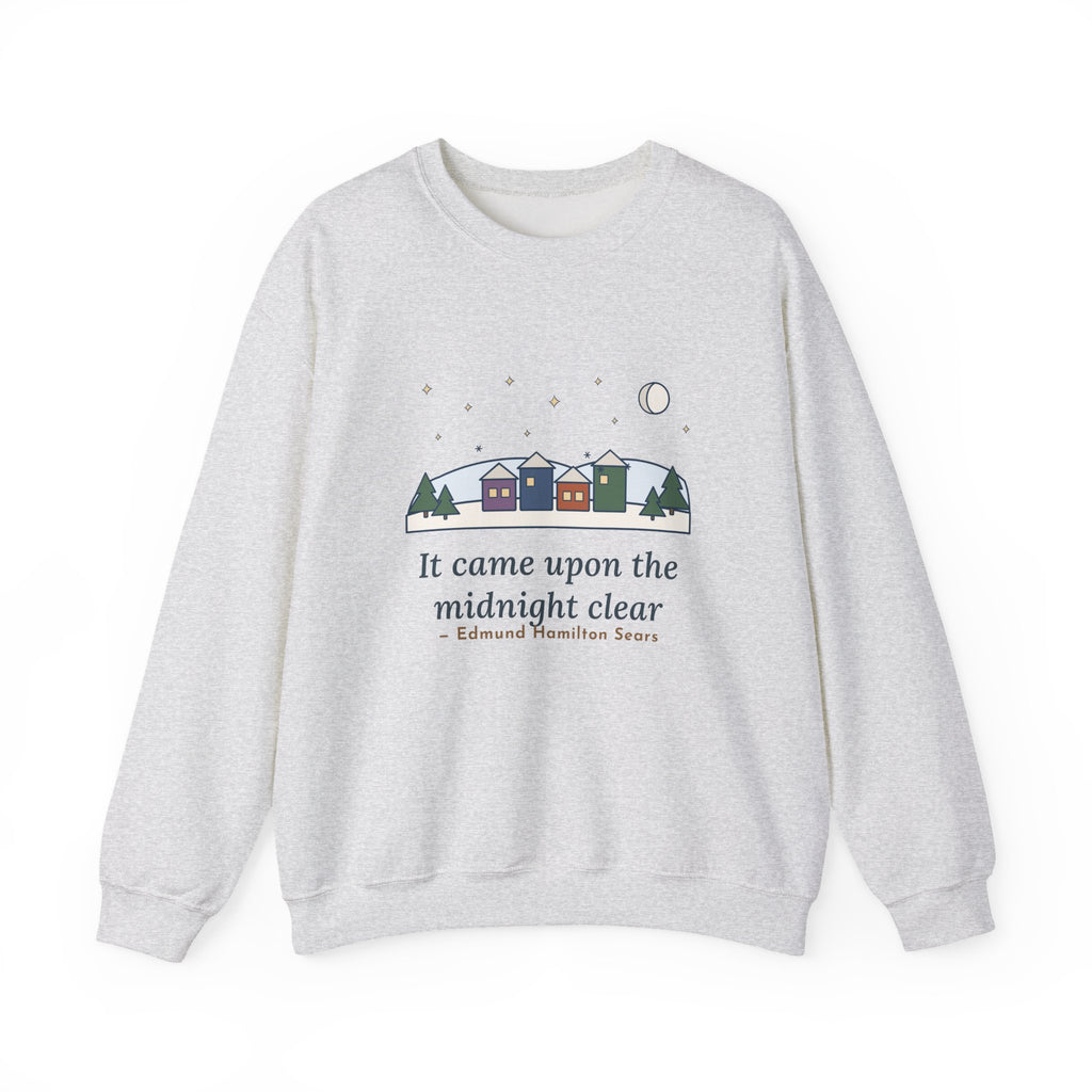 It Came Upon the Midnight Clear Sweatshirt, Christmas Sears Quote Crewneck with Clear Midnight