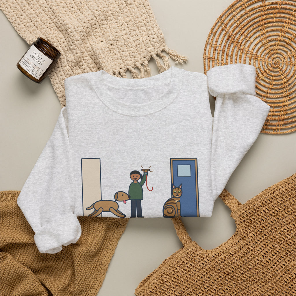 Sokoke Cat Crewneck Sweatshirt - First to the Door When the Leash Comes Out