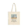 While We Are Postponing, Life Speeds By Tote Bag, Stoic Seneca Quote Tote with Swift Past the Window