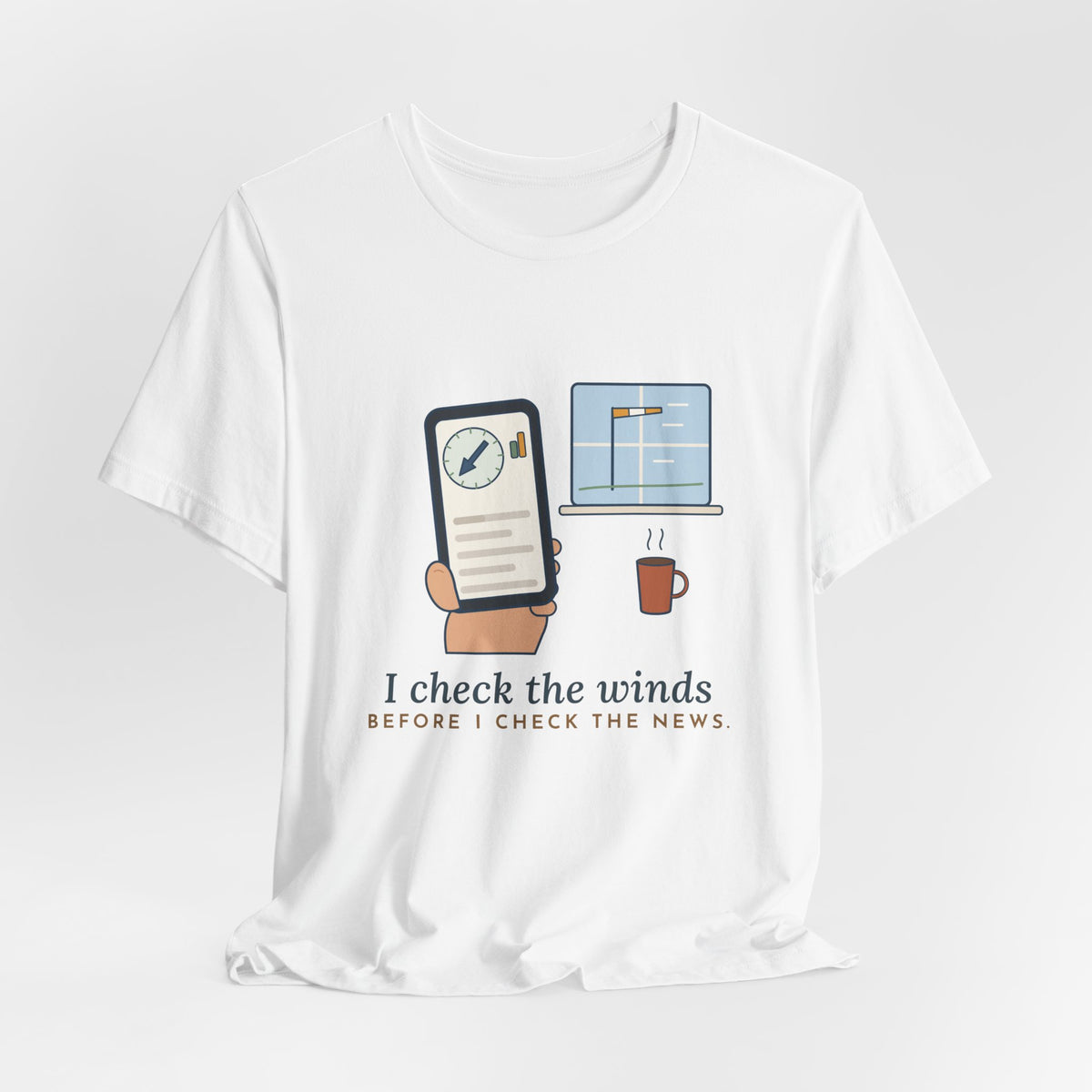 General Aviation Pilot T-Shirt - I Check the Winds Before I Check the News