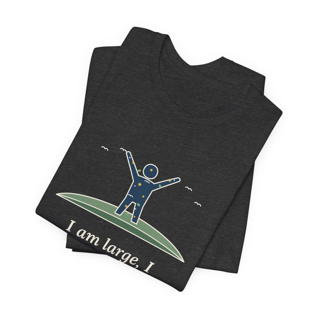 Walt Whitman Quote T-Shirt, I Am Large, I Contain Multitudes, Literary Starry Figure Tee