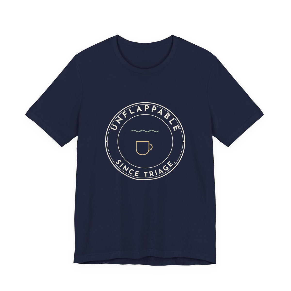 ER Nurse T-Shirt - Unflappable Since Triage Retro Badge Tee for Emergency Nurses
