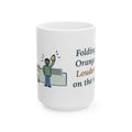 Folding Chair. Orange Slices. Loudest Voice on the Sideline. 15oz Mug, Large Soccer Coffee Mug with Sideline Parent