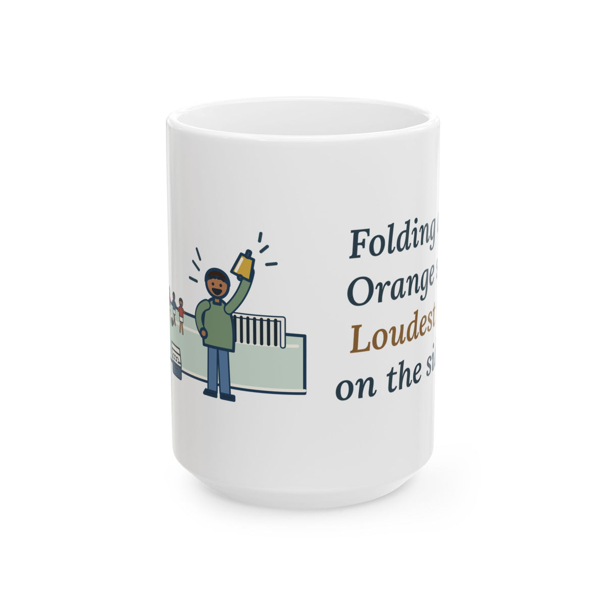 Folding Chair. Orange Slices. Loudest Voice on the Sideline. 15oz Mug, Large Soccer Coffee Mug with Sideline Parent