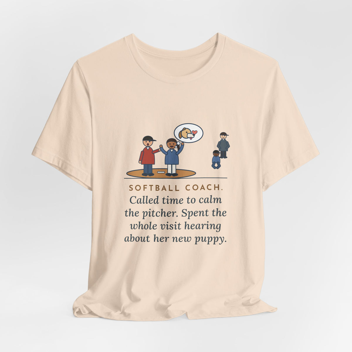 Funny Softball Coach T-Shirt, Called Time for a Mound Visit, Heard All About Her New Puppy, Mound Visit Tee