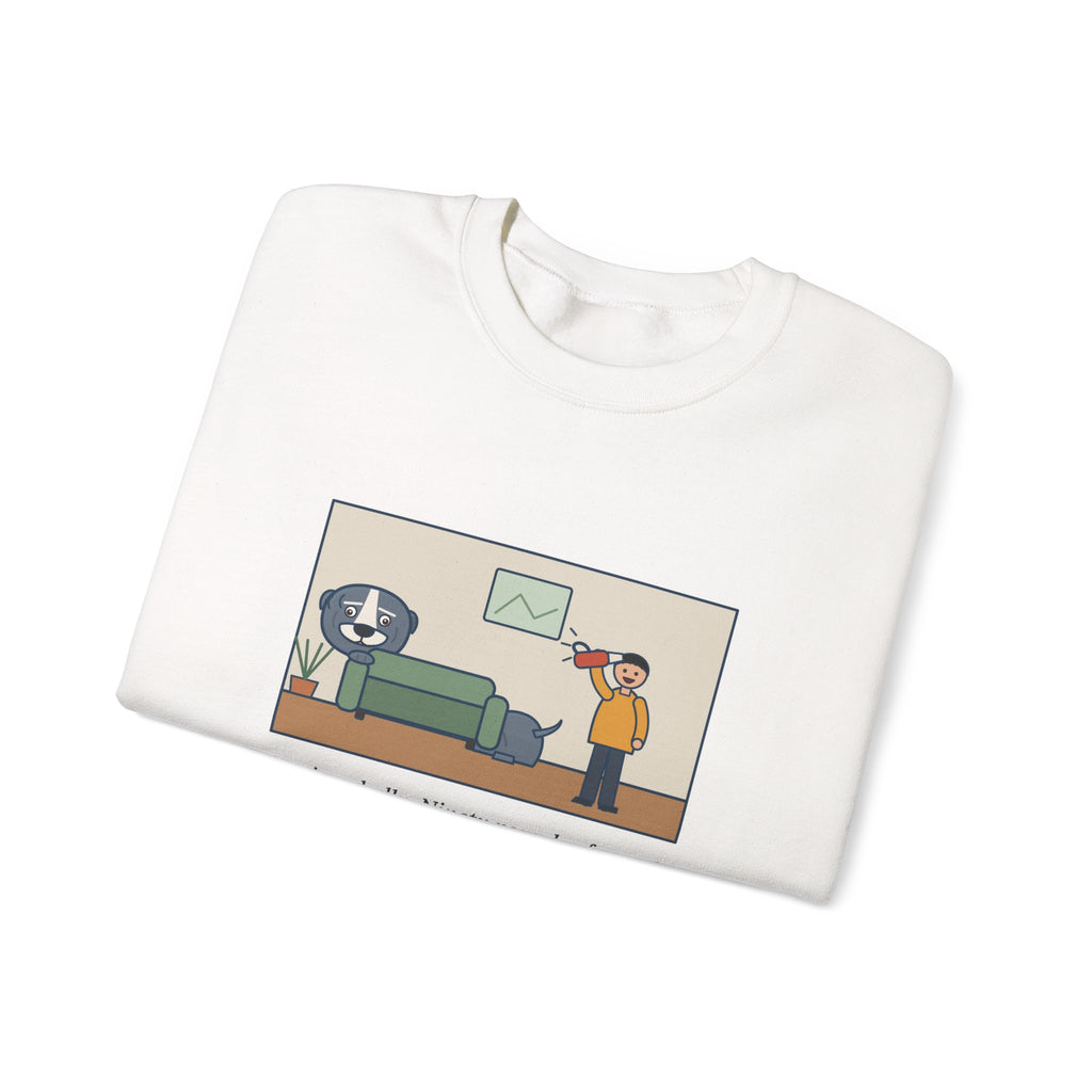 American Bully Sweatshirt, Ninety Pounds of Muscle, Runs from the Handheld Vacuum, Funny Couch Hideout Crewneck