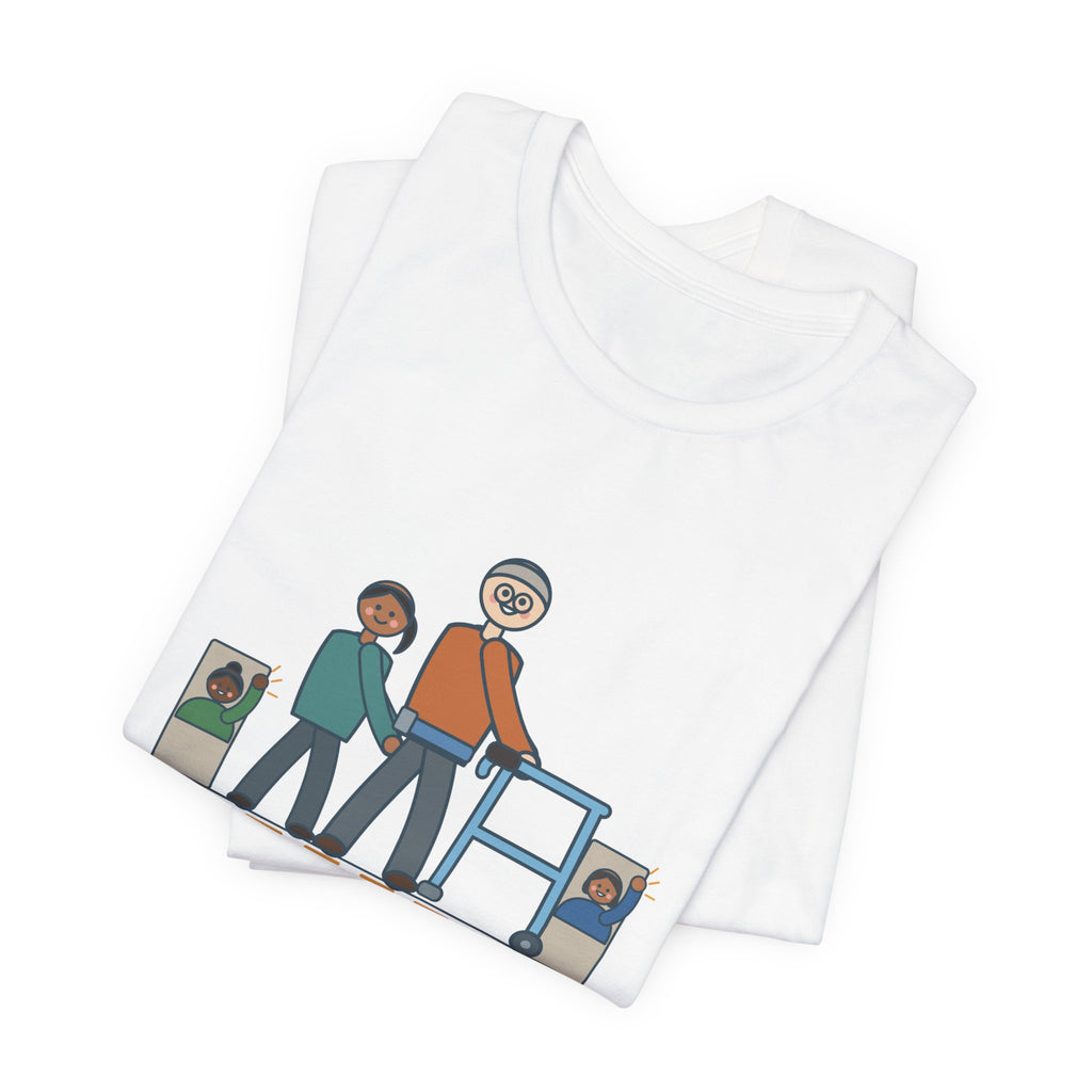 Inpatient Rehab Nurse T-Shirt - Ten Feet With the Walker, The Whole Hall Cheered