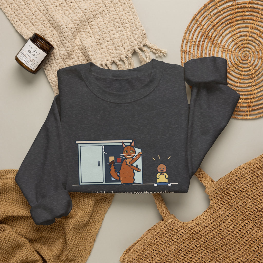 Somali Cat Crewneck Sweatshirt - The Somali Learned the Child Locks First Cat Lover Gift