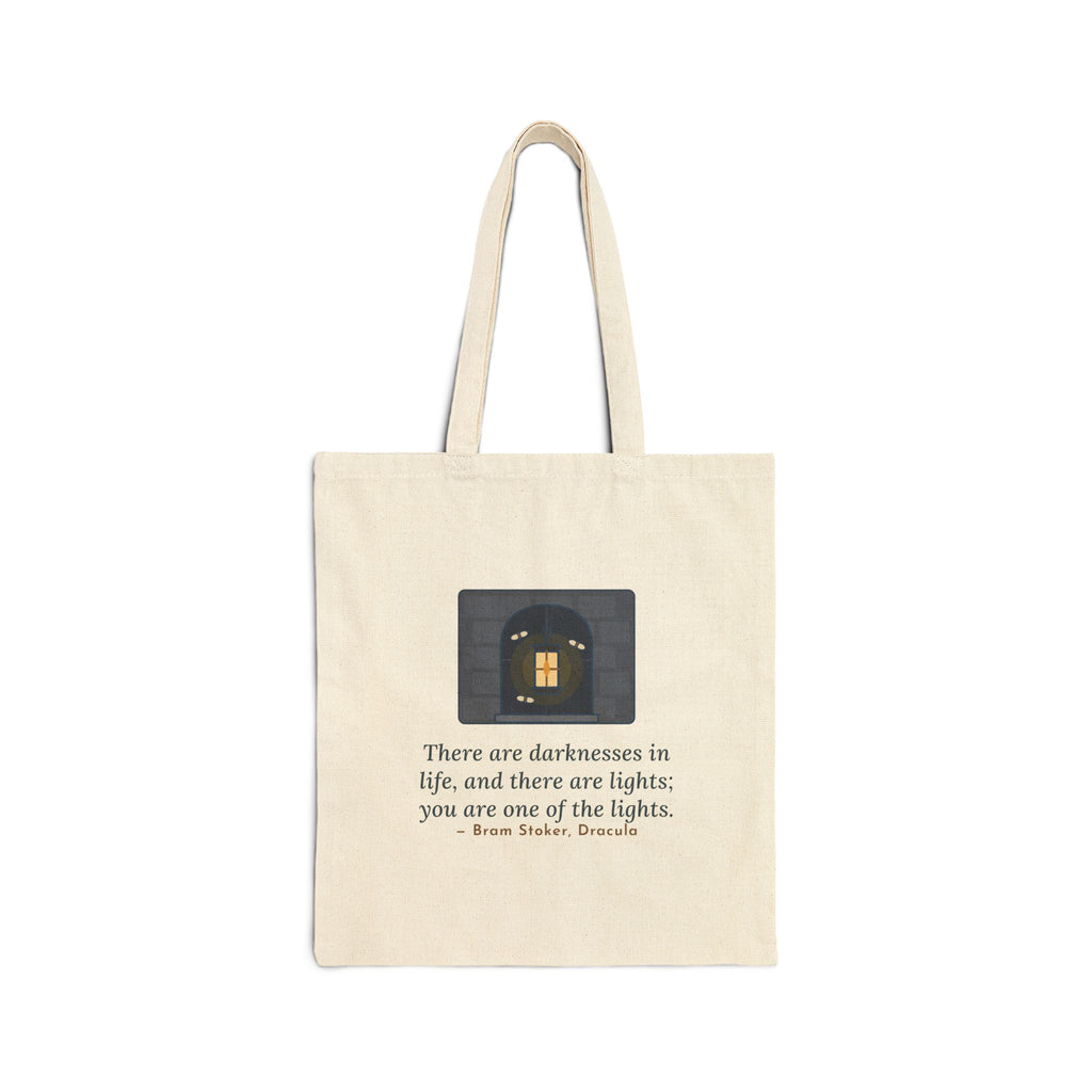 You Are One of the Lights Tote Bag, Love Bram Stoker Quote Tote with Lantern in the Window