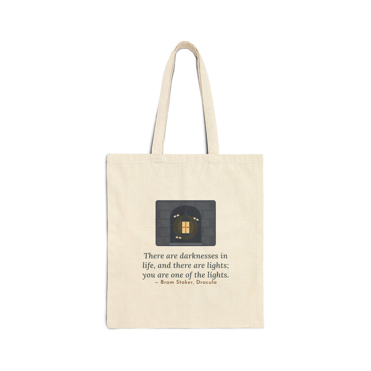 You Are One of the Lights Tote Bag, Love Bram Stoker Quote Tote with Lantern in the Window