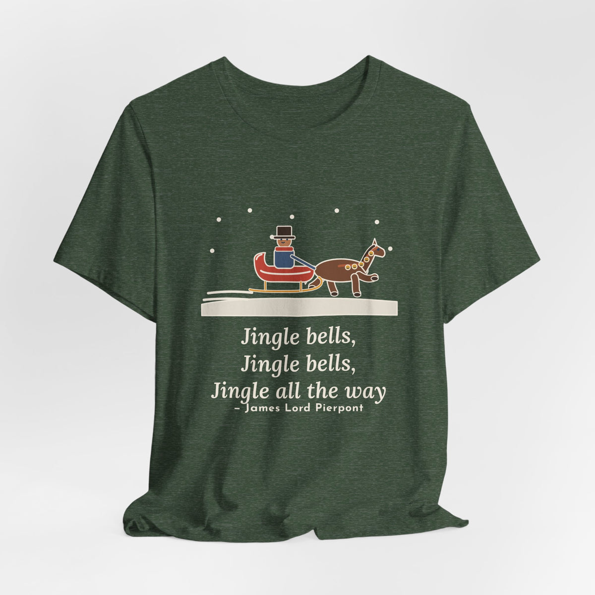 Pierpont Quote T-Shirt, Sleigh Bells in the Snow, Christmas One-Horse Sleigh Tee