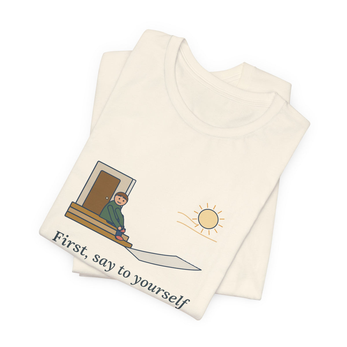 Epictetus Quote T-Shirt, First, Say to Yourself What You Would Be, Stoic Porch Runner Tee
