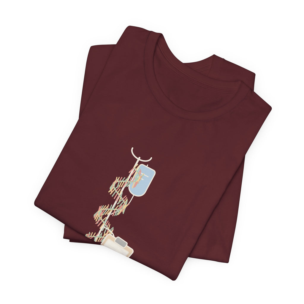 Funny Nurse Christmas T-Shirt - Tinsel on the IV Pole. Infection Control Has Notes. Nursing Tee
