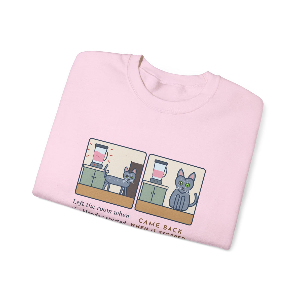 Korat Cat Crewneck Sweatshirt - Left When the Blender Started Silver-Blue Cat Owner Gift