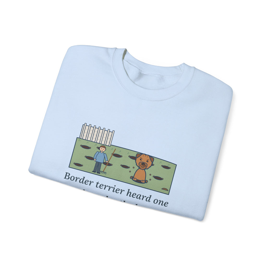 Border Terrier Crewneck Sweatshirt - Twelve Holes in the Lawn Funny Dog Sweatshirt