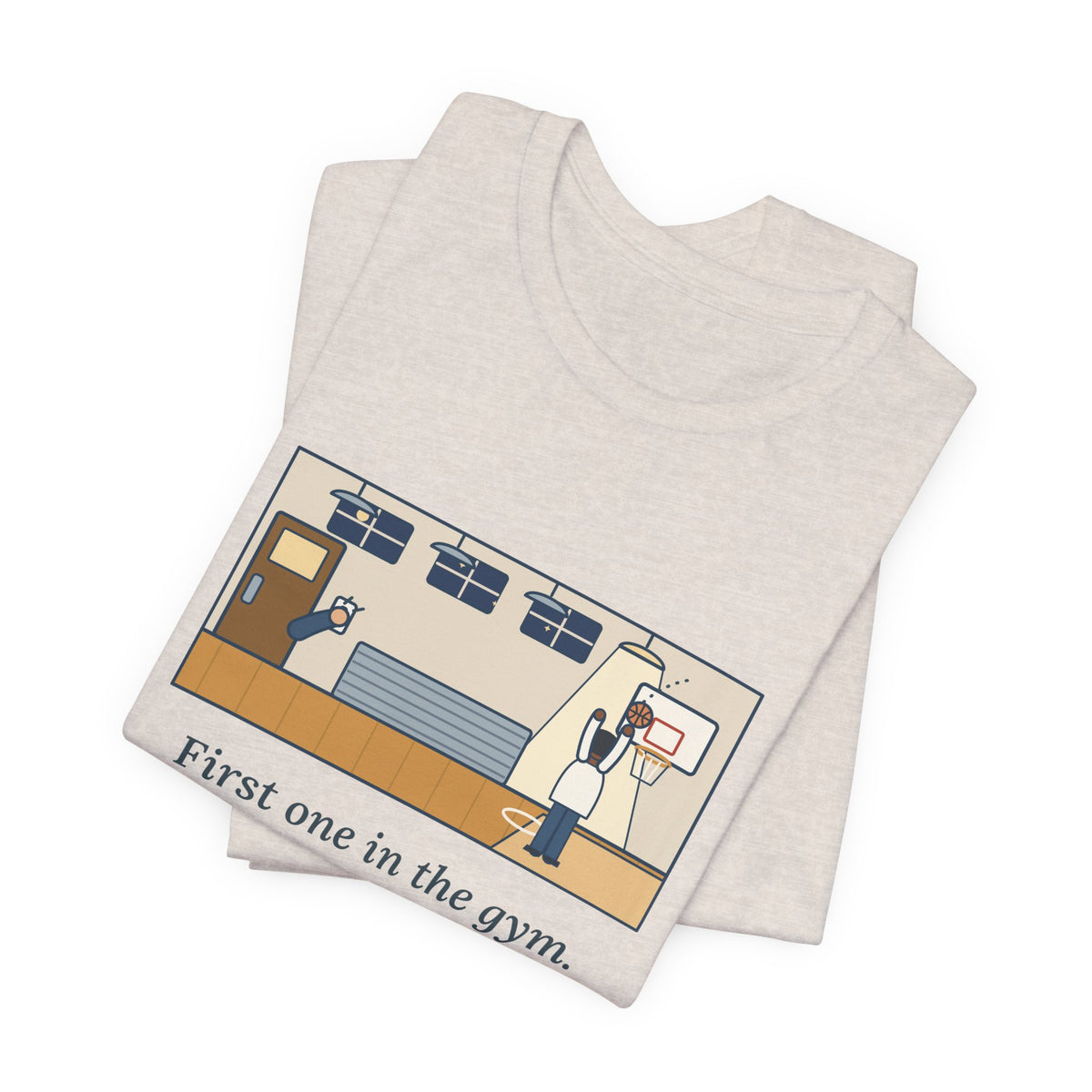 First One in the Gym. Last One to Hit the Lights. T-Shirt, Basketball Quote Tee with Late Free Throw