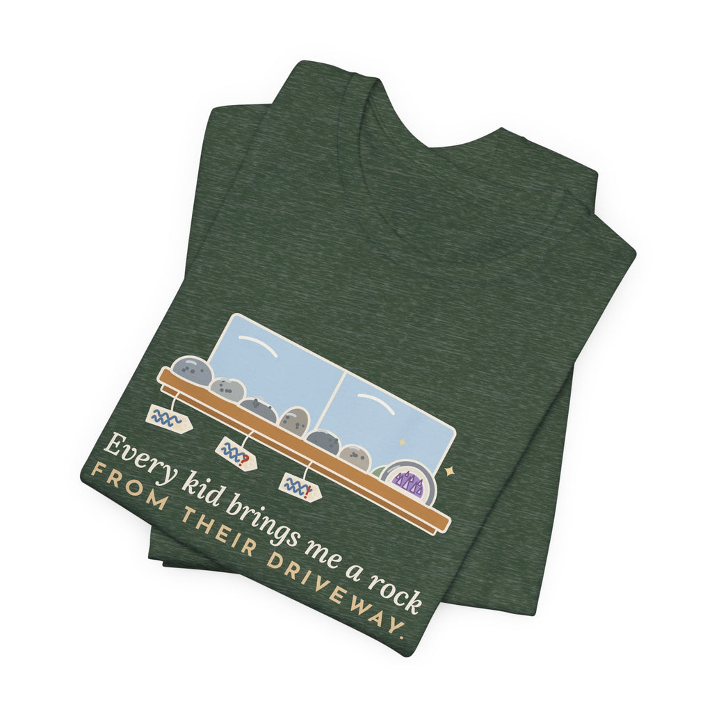 Earth Science Teacher T-Shirt - Every Kid Brings Me a Rock From Their Driveway Geology Tee