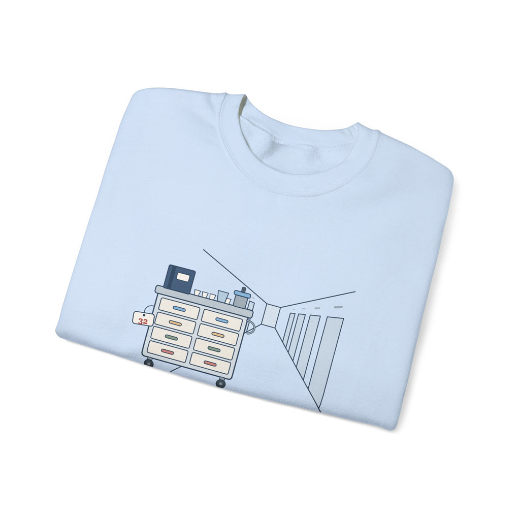 Licensed Practical Nurse Crewneck Sweatshirt - Med Pass: 32 Residents, One Cart