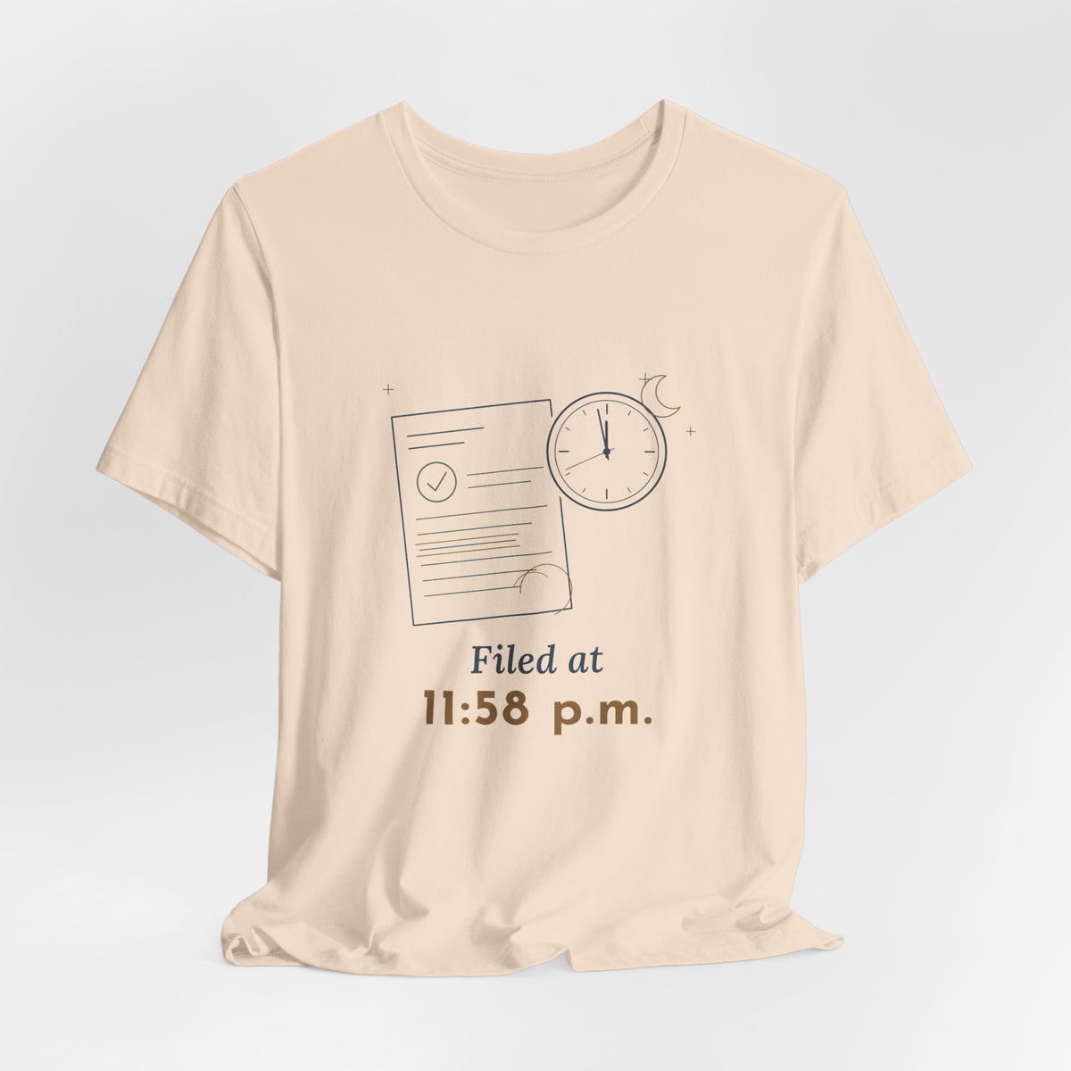 Paralegal T-Shirt - Filed at 11:58 p.m. Funny Deadline Legal Assistant Tee