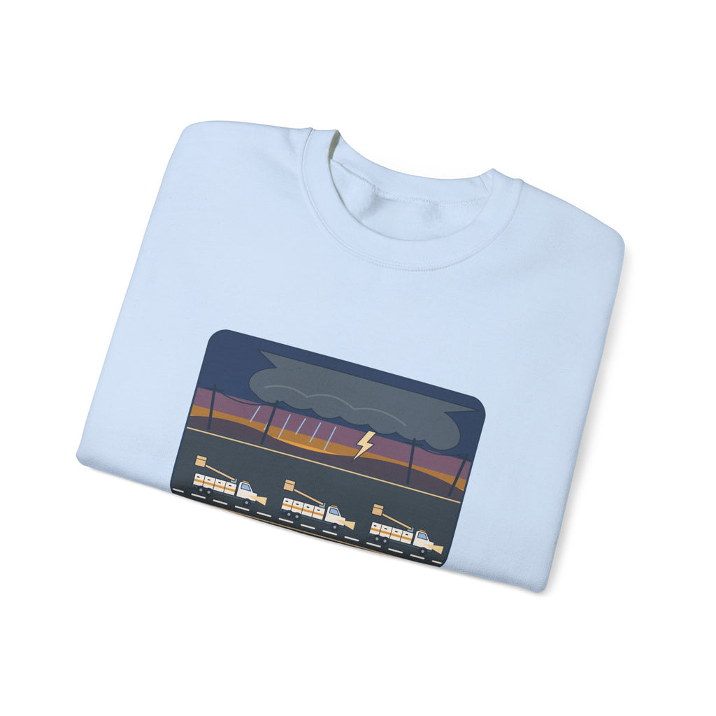 Lineworker Crewneck Sweatshirt - Mutual Aid. Any State. Any Storm. Gift