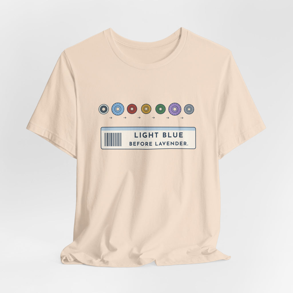 Phlebotomist T-Shirt - Light Blue Before Lavender Order of Draw Tee