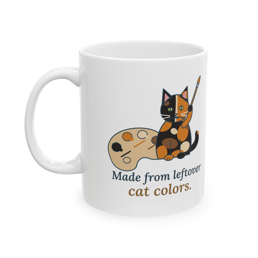Tortie Cat Coffee Mug - Made From Leftover Cat Colors Tortoiseshell Mug