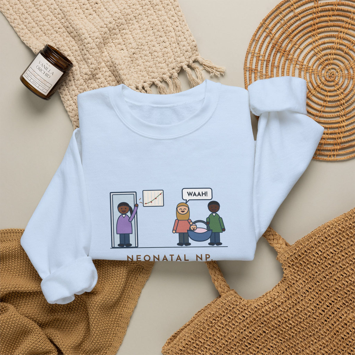 Neonatal Nurse Practitioner Sweatshirt, Born at Two Pounds Four Ounces, Went Home at Five Pounds and Loud, Funny Going-Home Day Crewneck