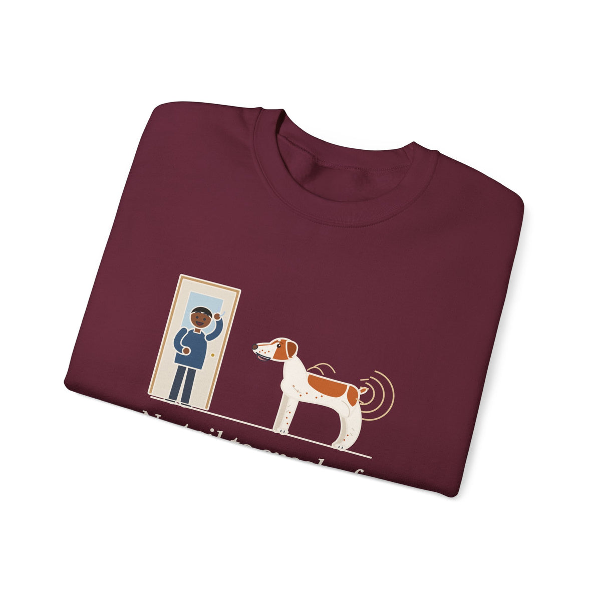 Brittany Dog Crewneck Sweatshirt - No Tail to Speak Of, Wags From the Shoulders Back