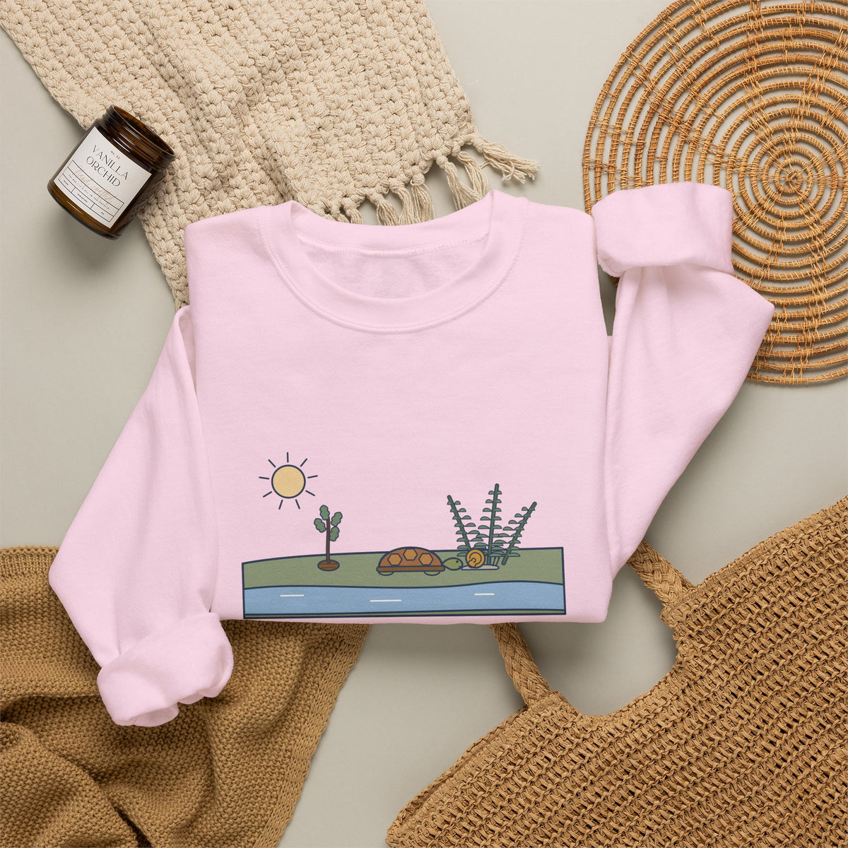 Adopt the Pace of Nature, Her Secret Is Patience Sweatshirt, Nature Emerson Quote Crewneck with Tortoise and Snail