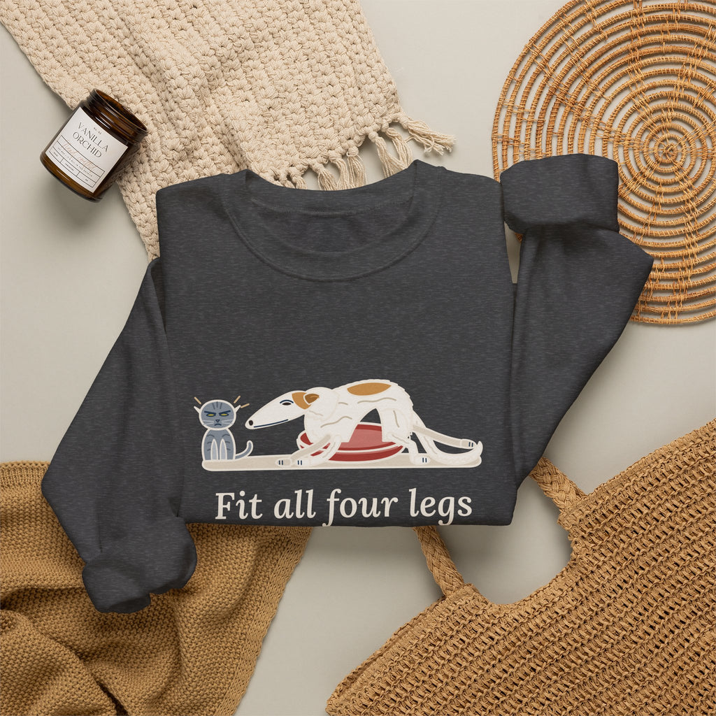 Borzoi Crewneck Sweatshirt - All Four Legs in the Cat Bed Sighthound Owner Gift