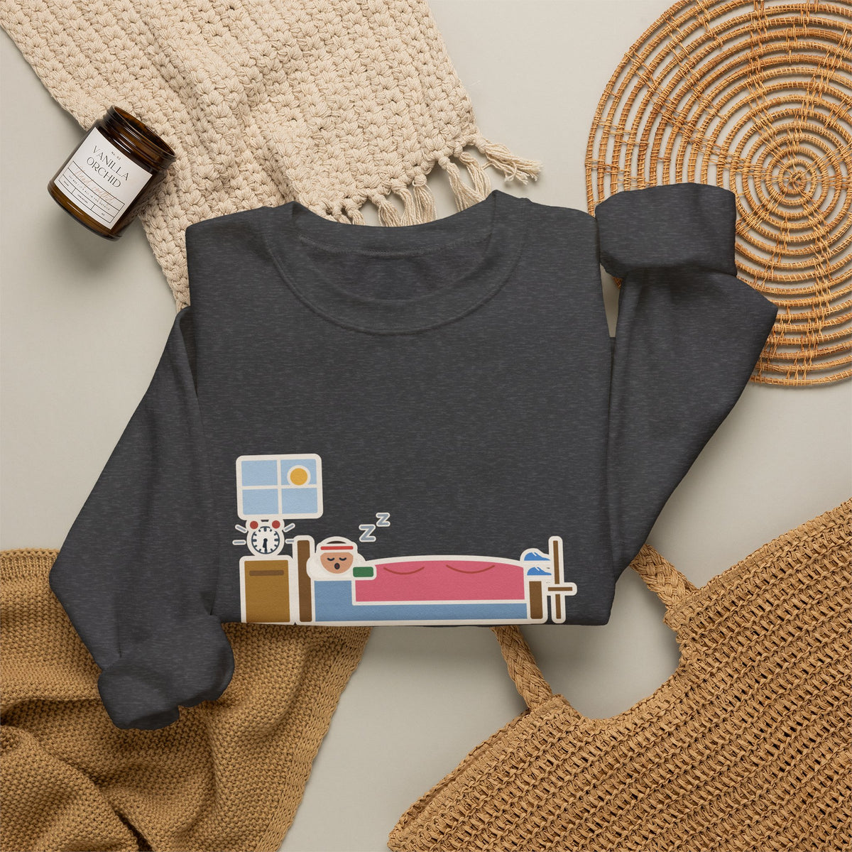Workout Sweatshirt, Set Out My Clothes the Night Before, Slept in Them, Funny Morning Bedroom Crewneck