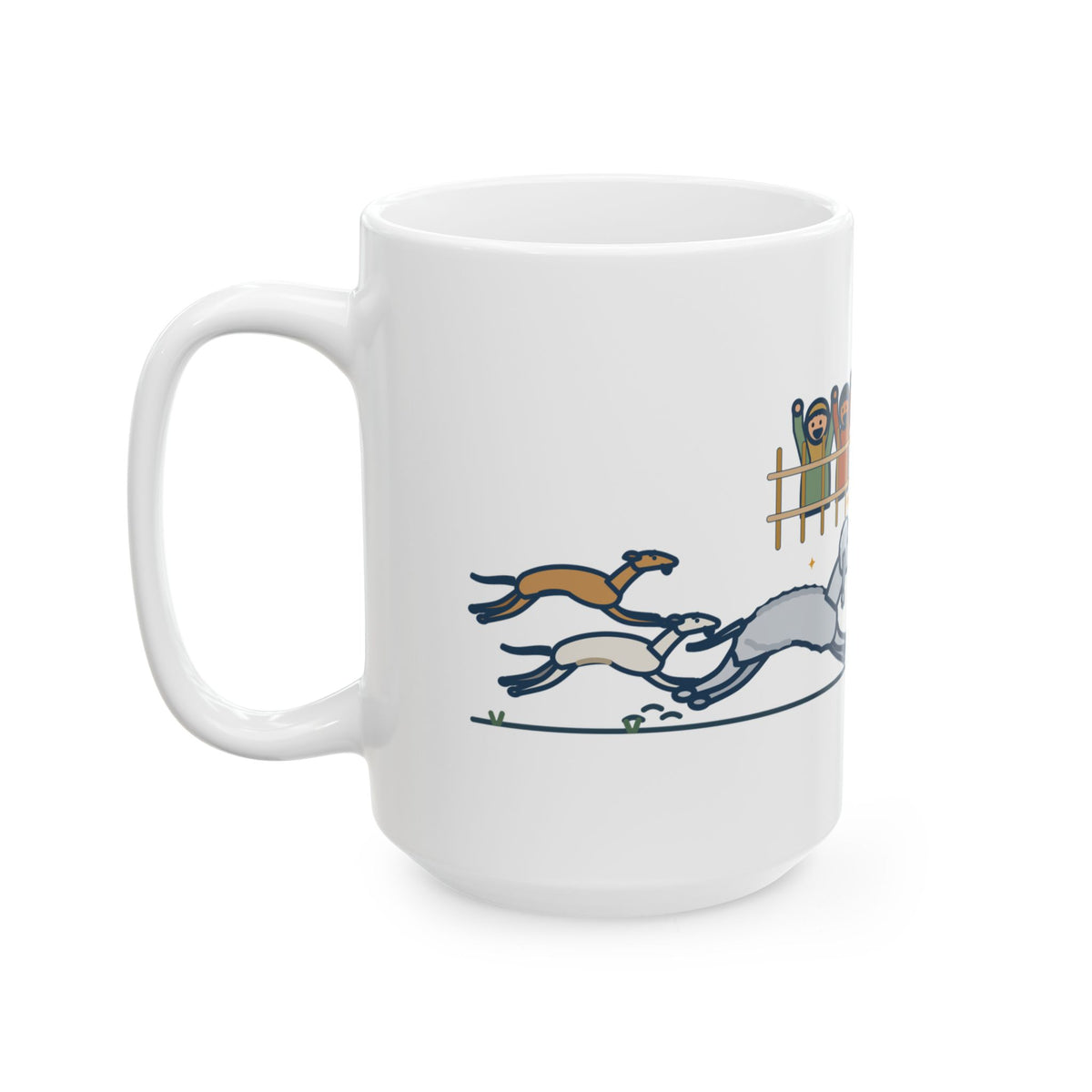 Large 15oz Bedlington Terrier Mug - Outran the Whippets, Still Fluffy