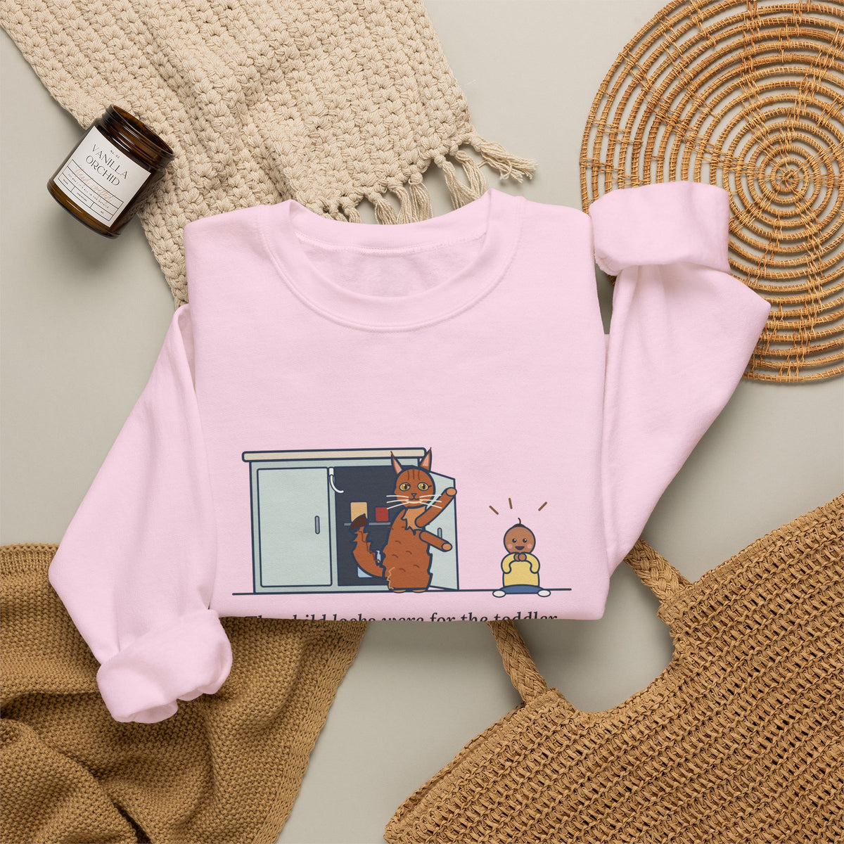 Somali Cat Crewneck Sweatshirt - The Somali Learned the Child Locks First Cat Lover Gift
