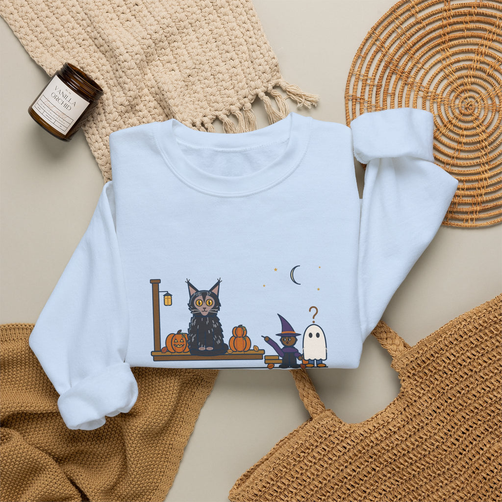 Lykoi Cat Crewneck Sweatshirt - Trick-or-Treaters Thought He Was a Decoration
