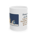 Christmas Lights Mug, Hung Them on the House, The Neighbor Supervised from His Driveway with Coffee, Funny Coffee Mug 11oz