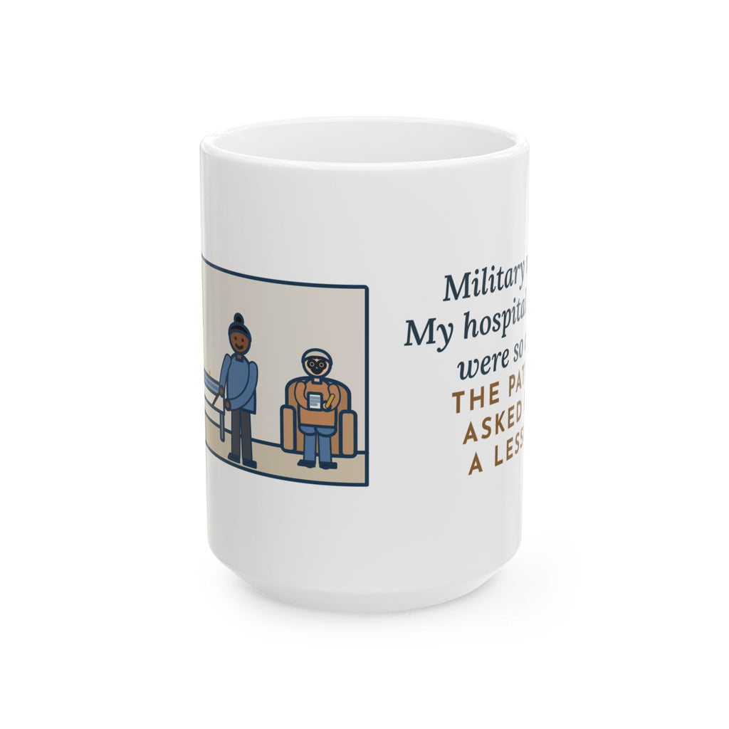 Bed Corners So Crisp the Patient Asked for a Lesson 15oz Mug, Large Funny Military Nurse Coffee Mug