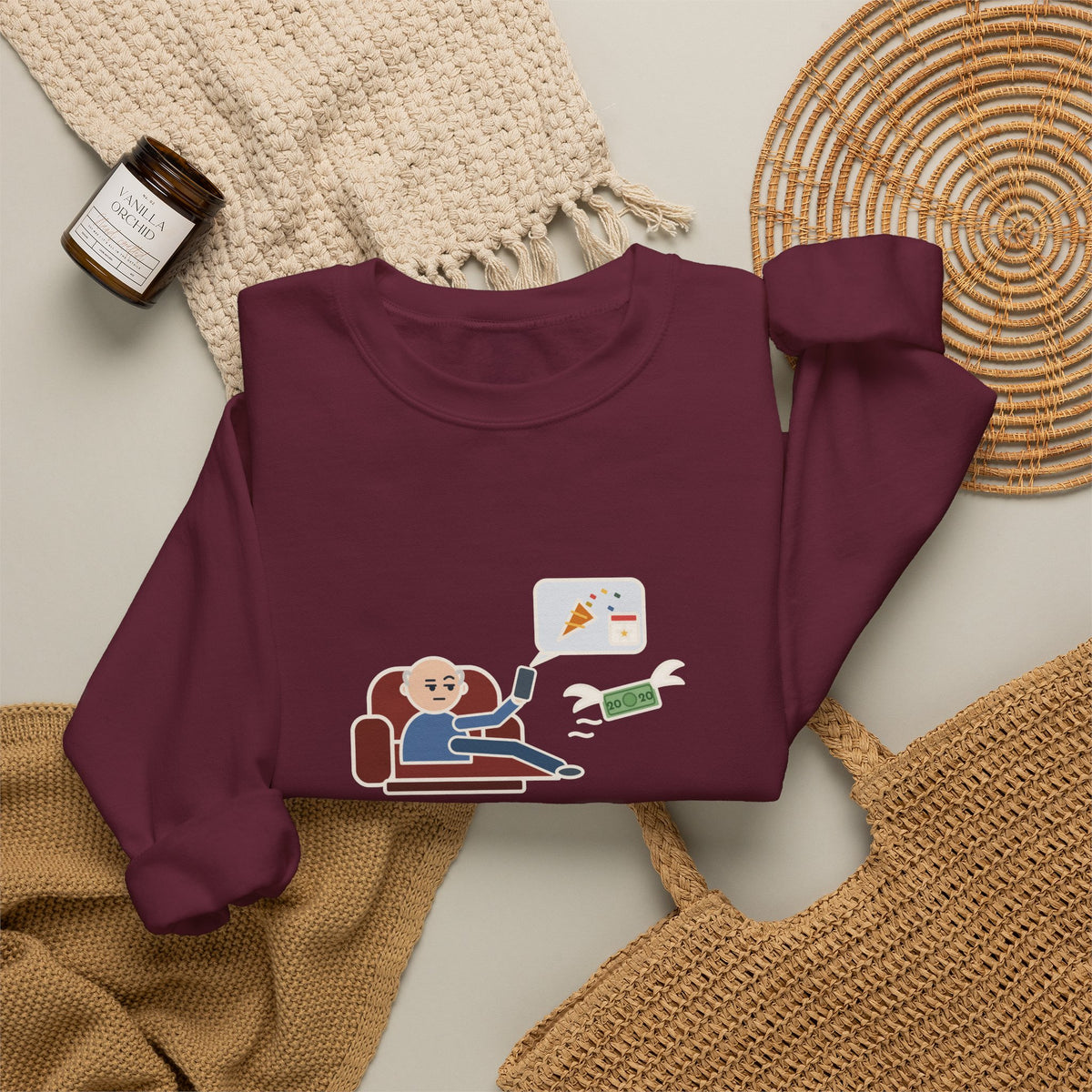 Funny Dad Crewneck Sweatshirt - Daughter Found a New Holiday, I Paid Twenty