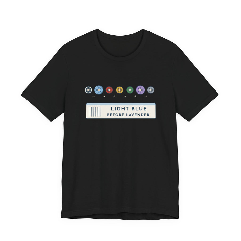 Phlebotomist T-Shirt - Light Blue Before Lavender Order of Draw Tee