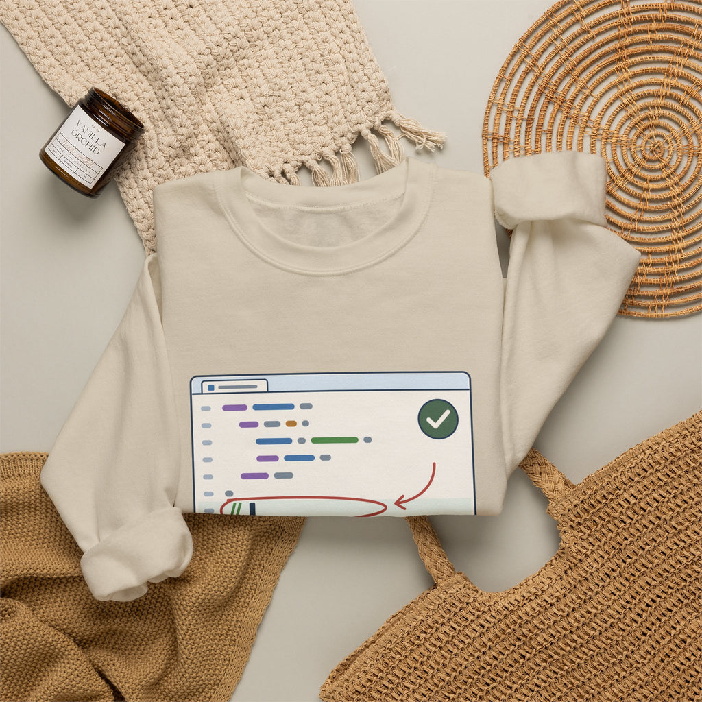 Computer Science Teacher Crewneck Sweatshirt - Your Code Works. Now Comment It.