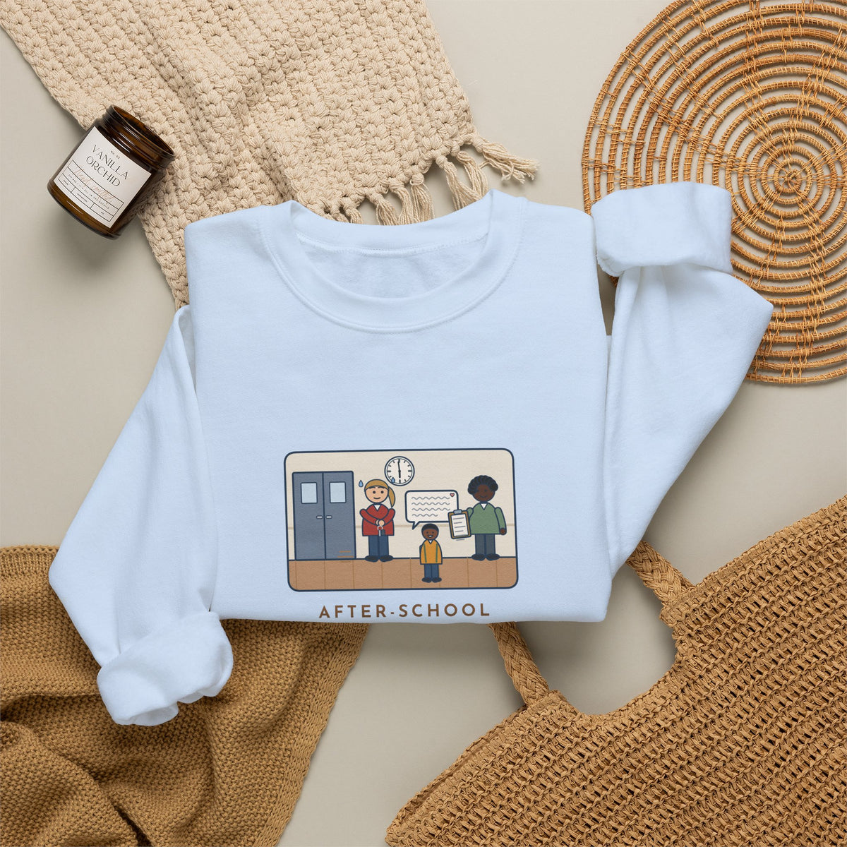 After-School Program Sweatshirt, Pickup Ends at 6:00, The Last Parent Ran In at 5:59 and Apologized for Ten Minutes